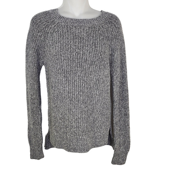 Abercrombie & Fitch Sweater Women Medium Gray Ribbed Cable Knit Outdoor Pullover - Picture 1 of 11